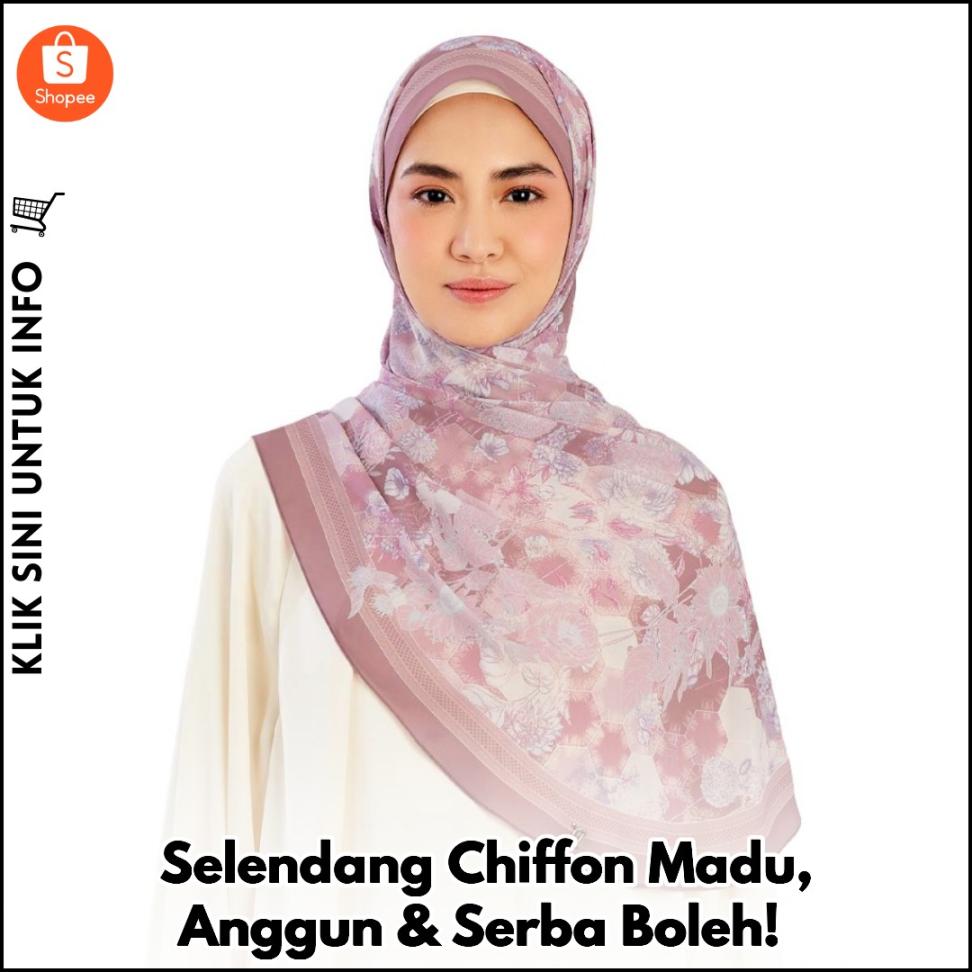 Selendang Chiffon Madu, Anggun & Serba Boleh!