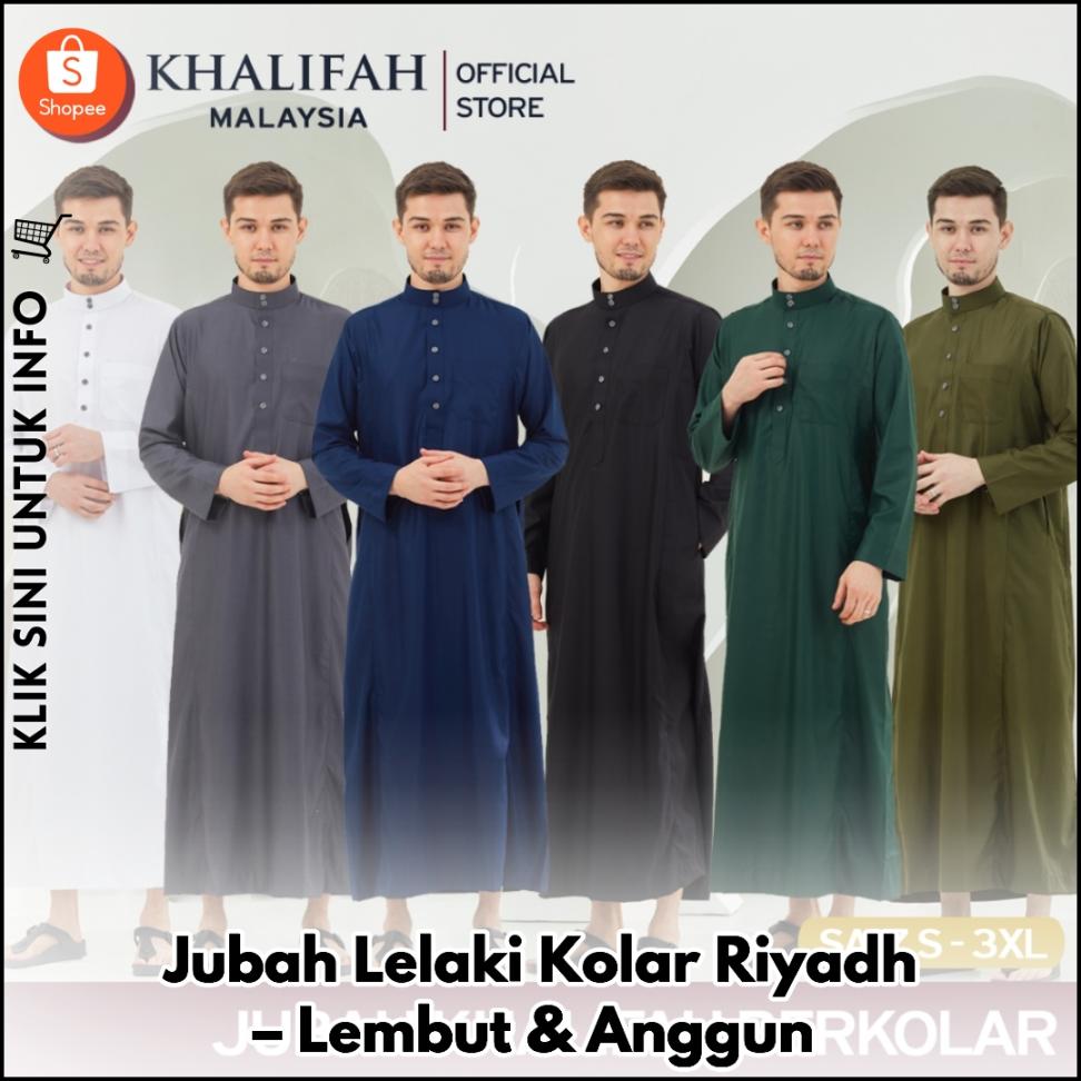 Jubah Lelaki Kolar Riyadh – Lembut & Anggun