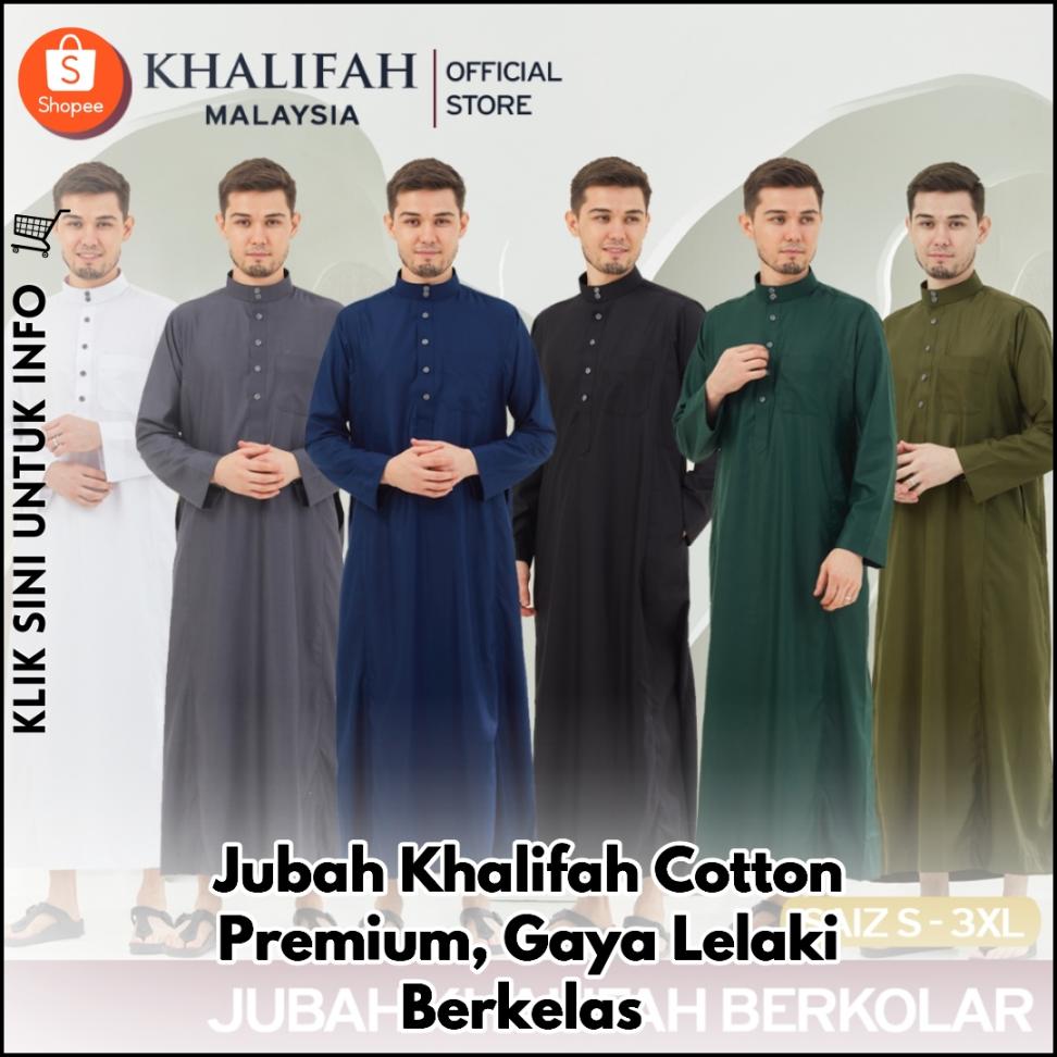 Jubah Khalifah Cotton Premium, Gaya Lelaki Berkelas