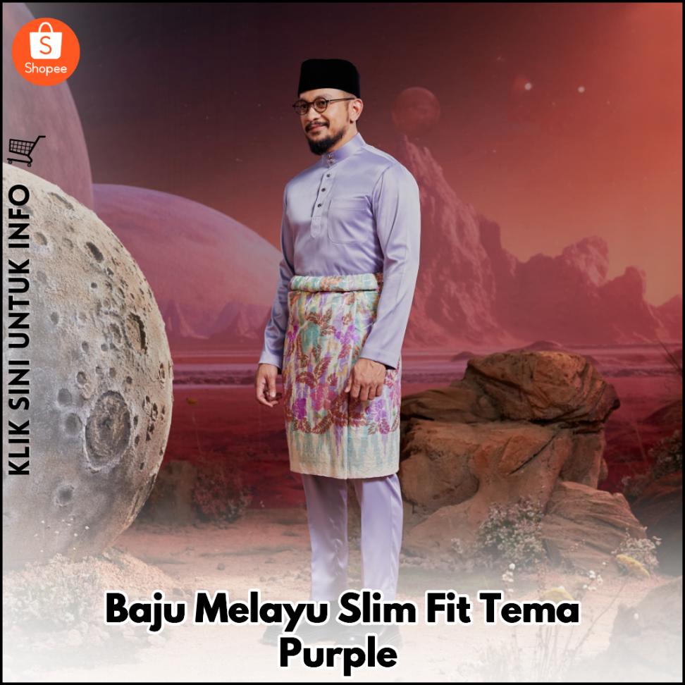 Baju Melayu Slim Fit Tema Purple