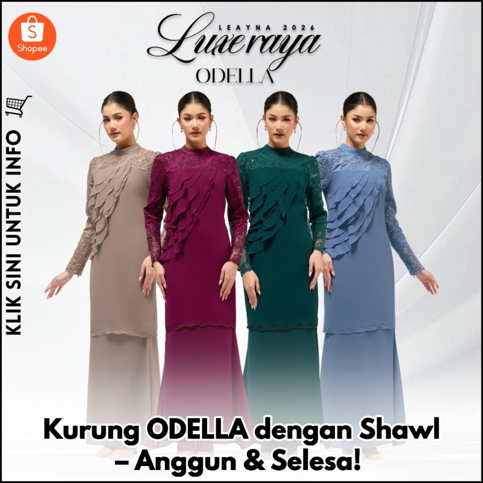 Kurung ODELLA dengan Shawl – Anggun & Selesa!