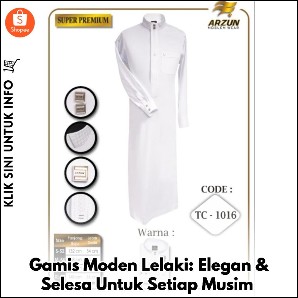 Gamis Putih Original – Tampil Berwibawa & Selesa!