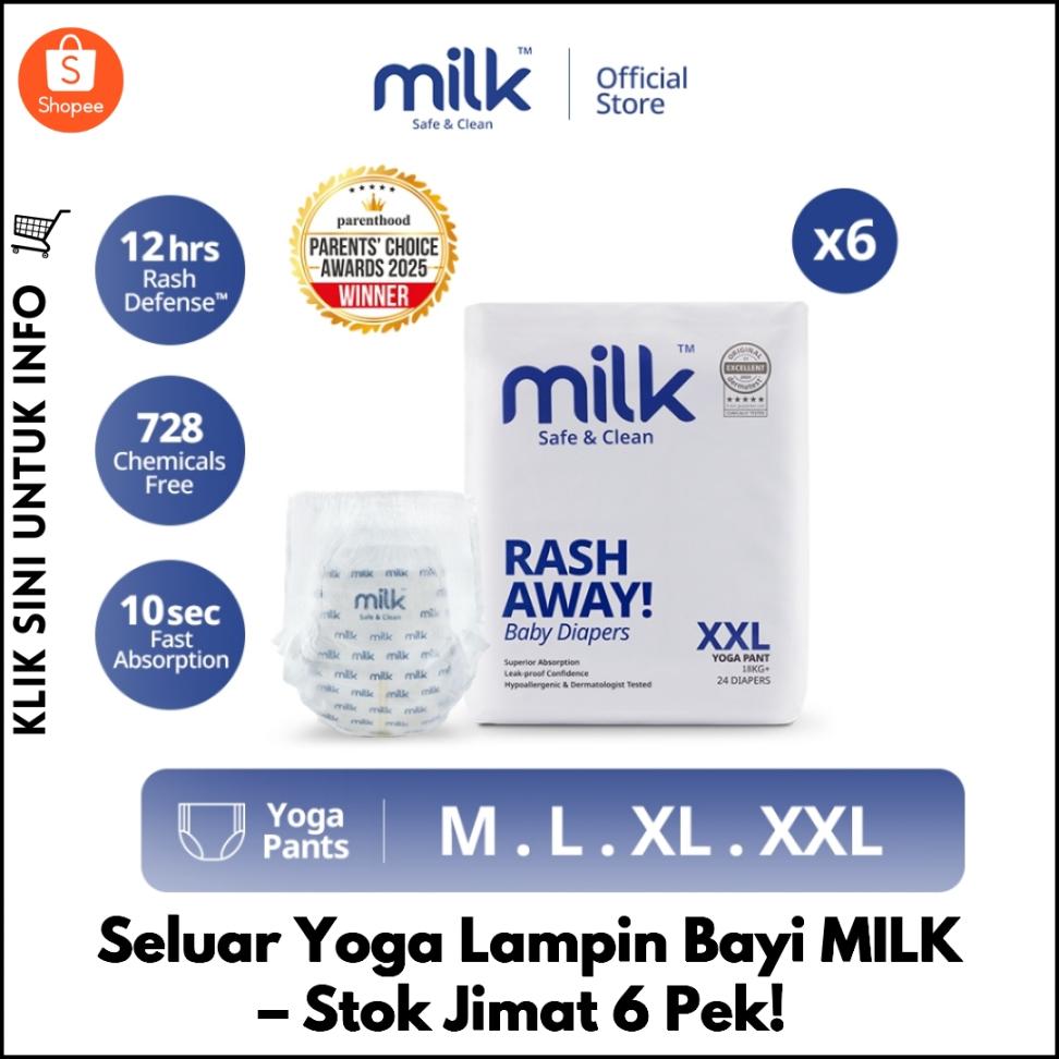 Seluar Yoga Lampin Bayi MILK – Stok Jimat 6 Pek!