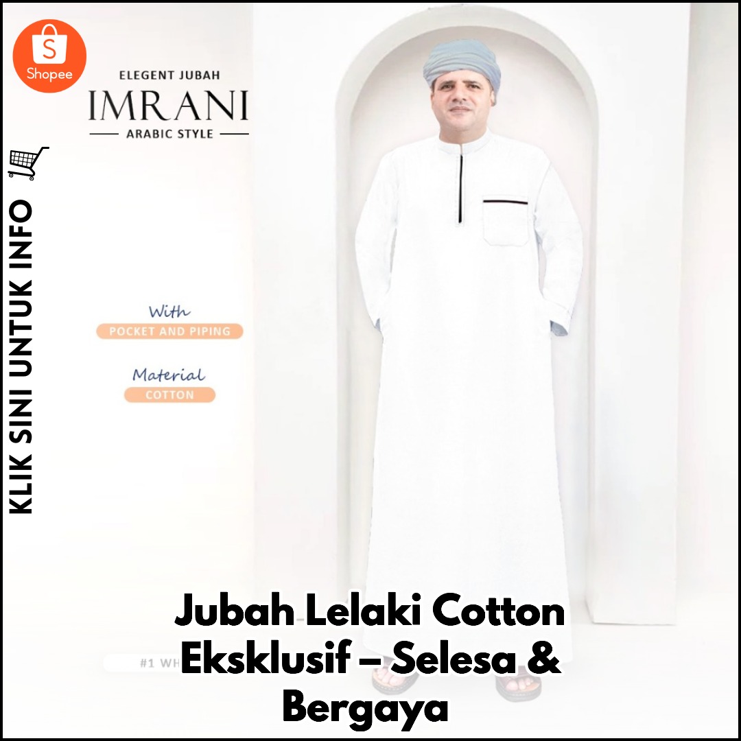 Jubah Lelaki Cotton Eksklusif – Selesa & Bergaya