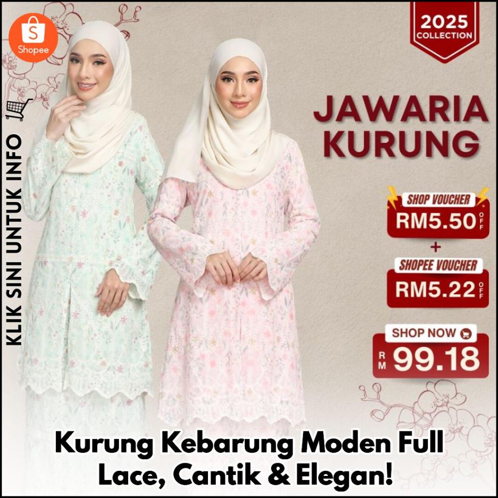 Kurung Kebarung Moden Full Lace, Cantik & Elegan!