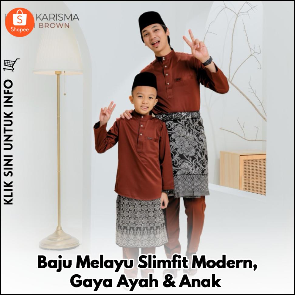 Baju Melayu Slimfit Modern, Gaya Ayah & Anak