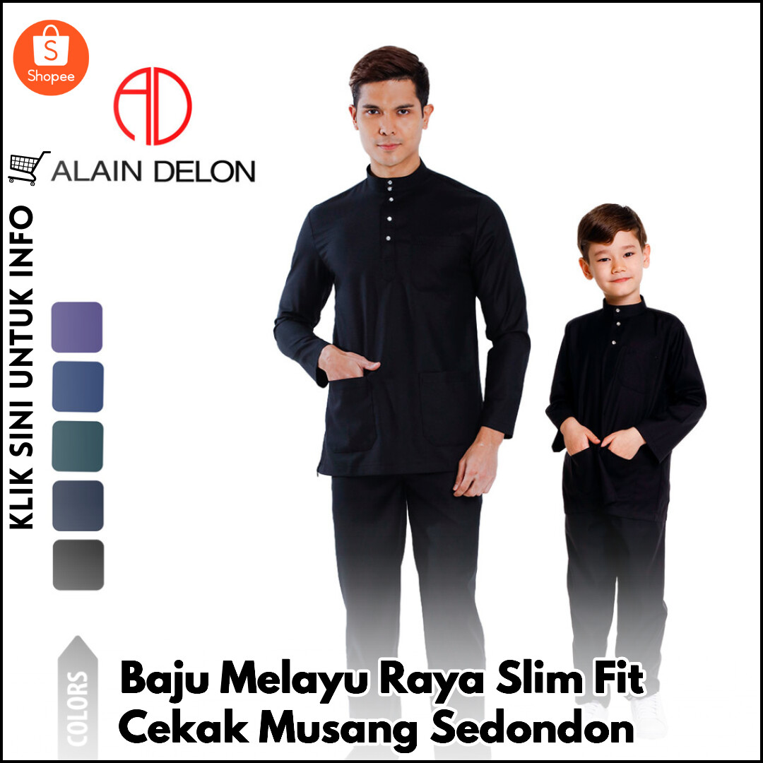 Baju Melayu Raya Slim Fit Cekak Musang Sedondon