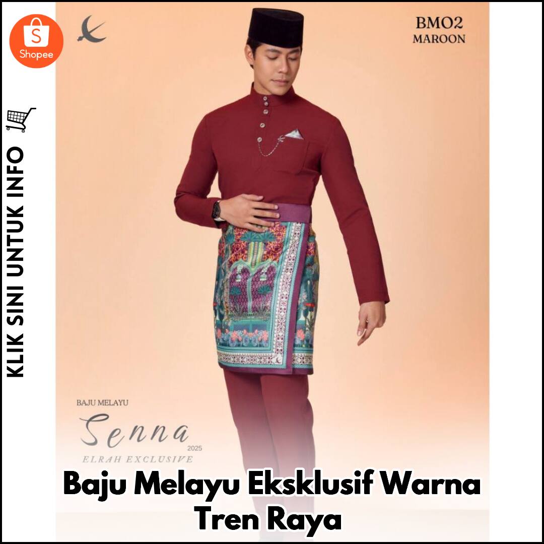 Baju Melayu Eksklusif Warna Tren Raya