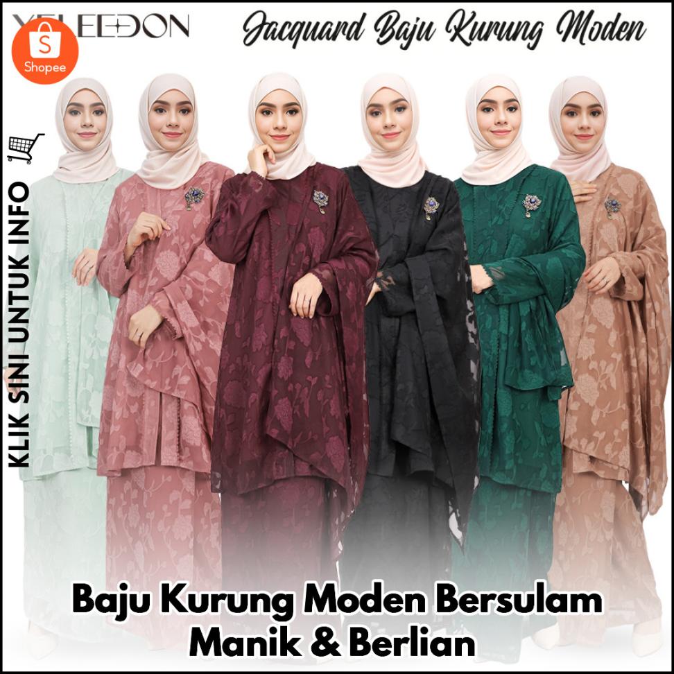 Baju Kurung Moden Bersulam Manik & Berlian