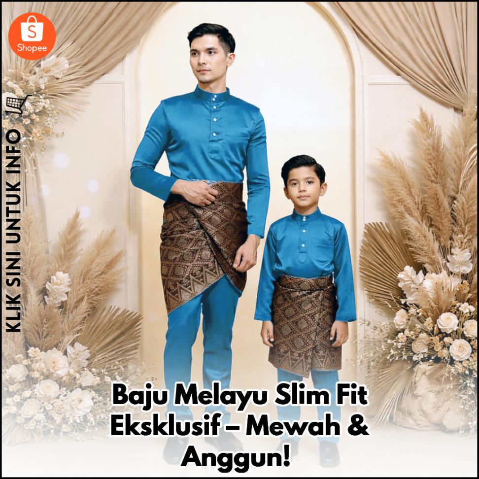 Baju Melayu Slim Fit Eksklusif – Mewah & Anggun!