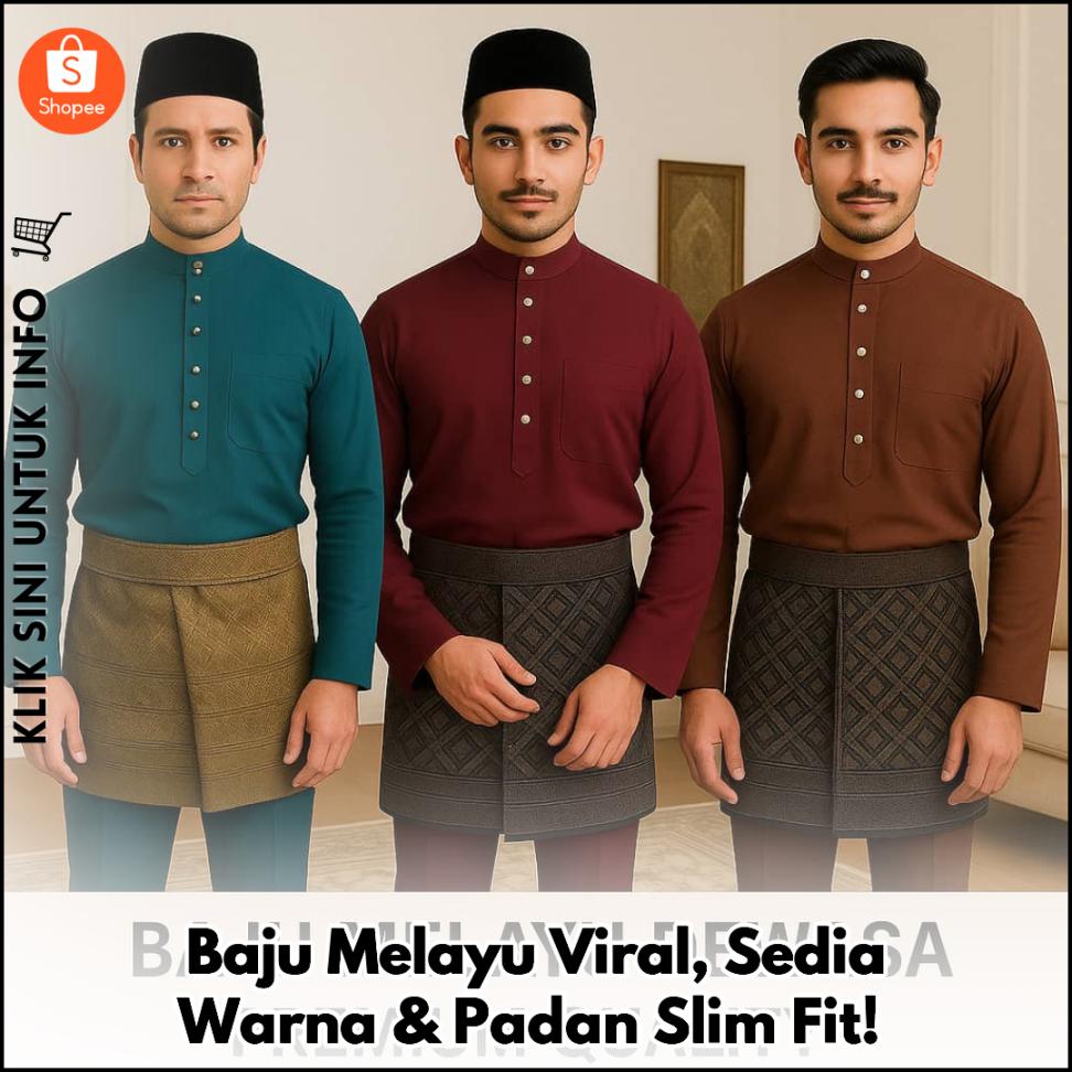 Baju Melayu Lelaki Slim Fit, Sedia Warna & Viral!