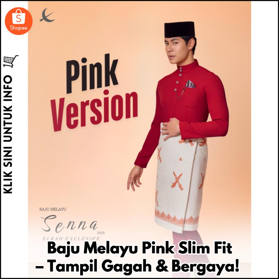 Baju Melayu Pink Slim Fit – Tampil Gagah & Bergaya!