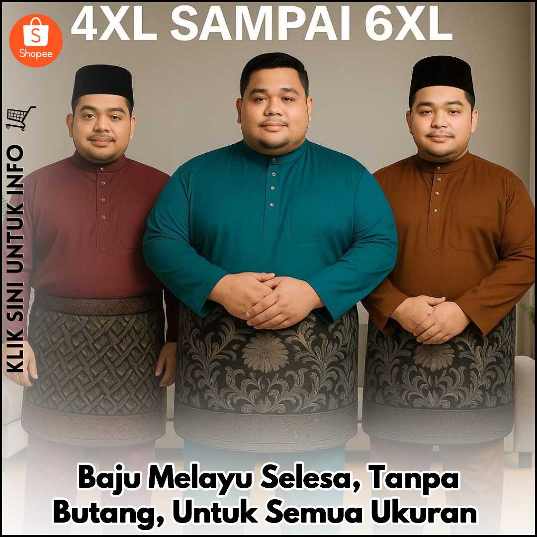 Baju Melayu Selesa, Tanpa Butang, Untuk Semua Ukuran