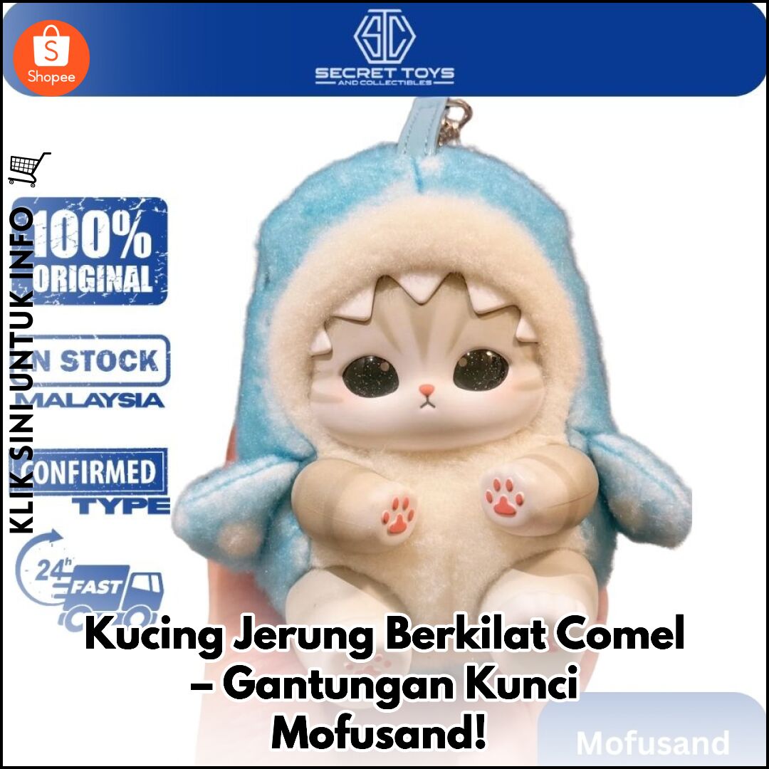 Kucing Jerung Berkilat Comel – Gantungan Kunci Mofusand!