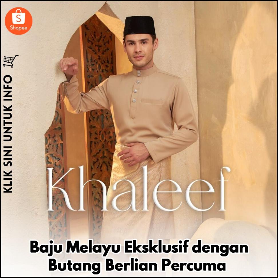 Baju Melayu Eksklusif dengan Butang Berlian Percuma