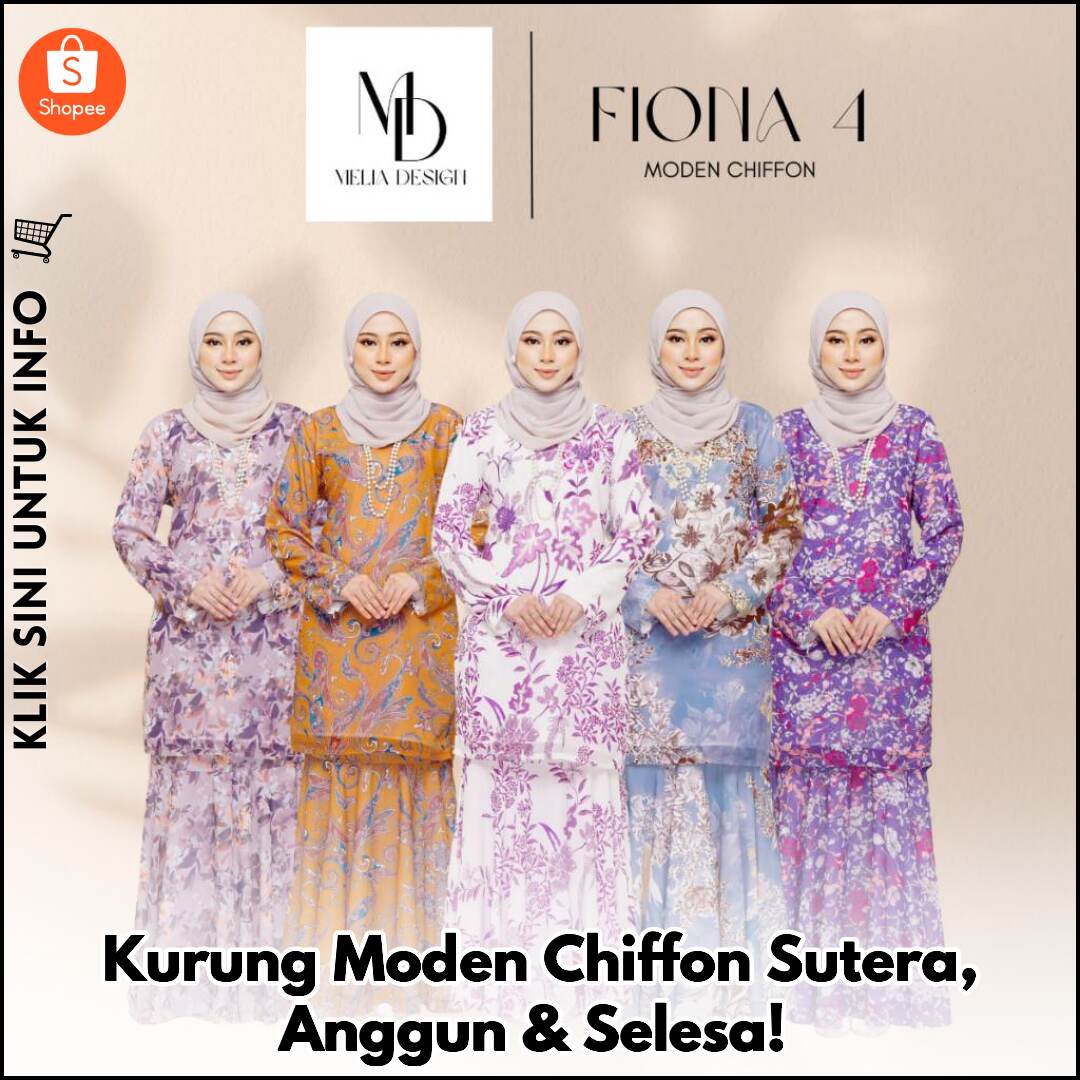 Kurung Moden Chiffon Sutera, Anggun & Selesa!