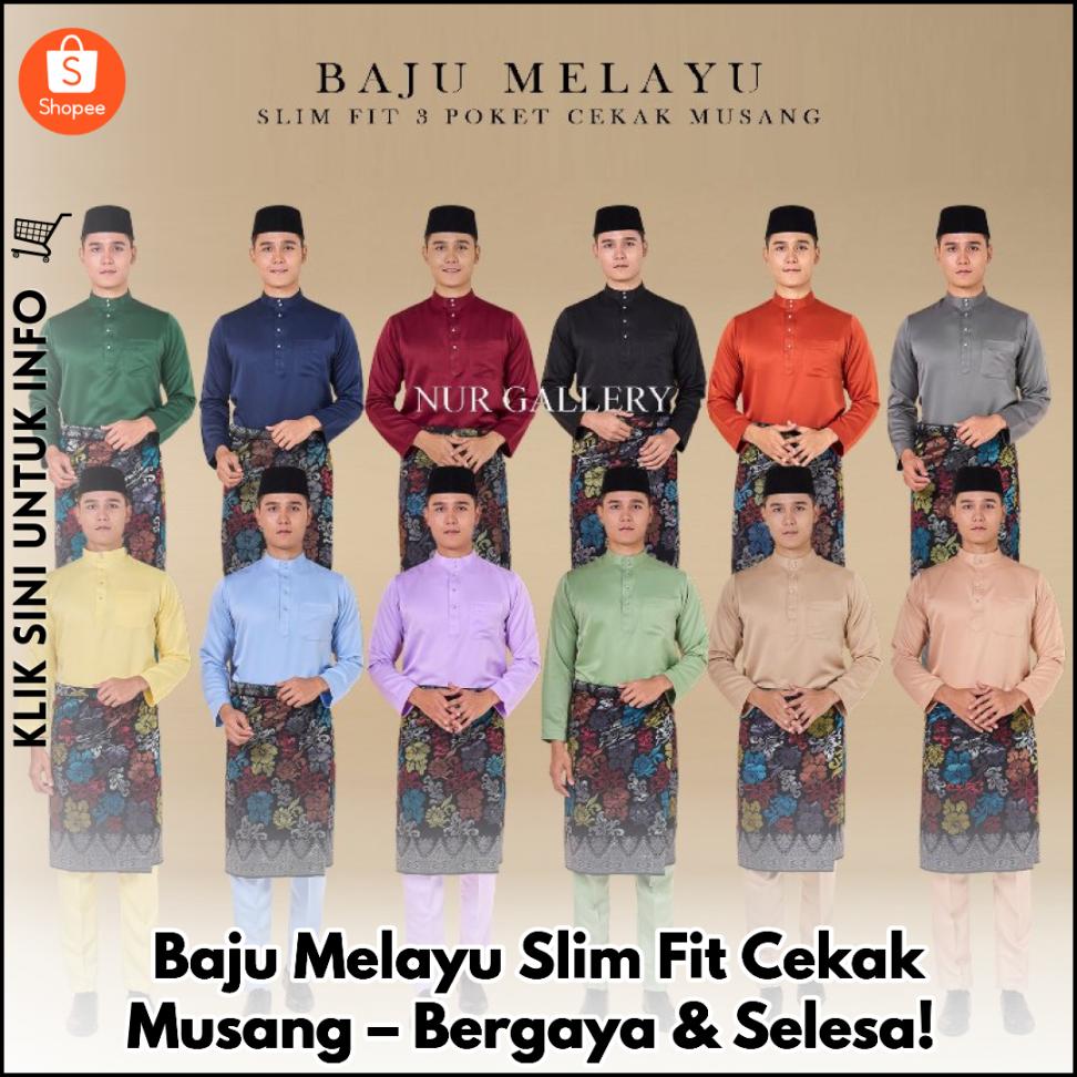 Baju Melayu Slim Fit Cekak Musang – Bergaya & Selesa!