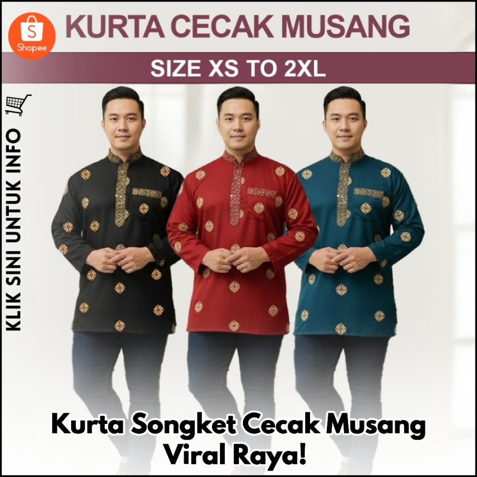 Kurta Songket Cecak Musang Viral Raya!