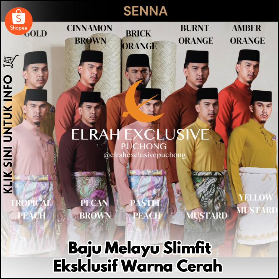 Baju Melayu Slimfit Eksklusif Warna Cerah