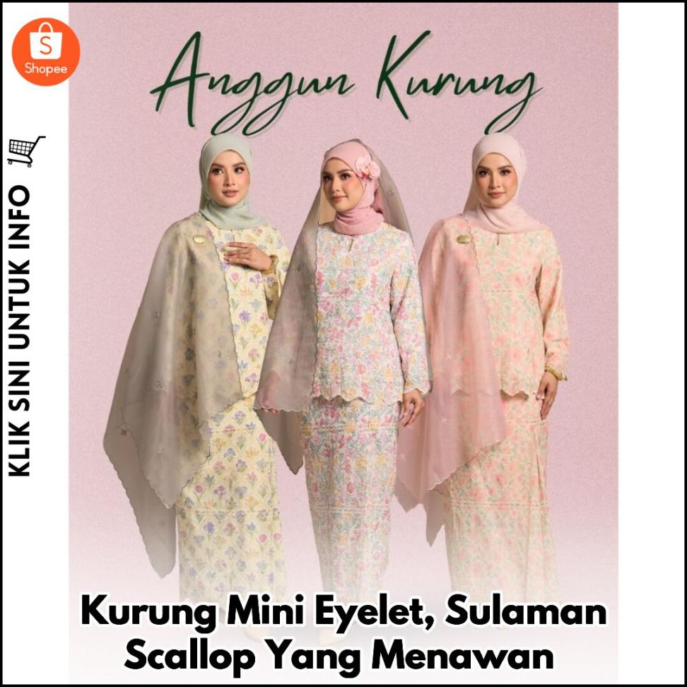 Kurung Mini Eyelet, Sulaman Scallop Yang Menawan