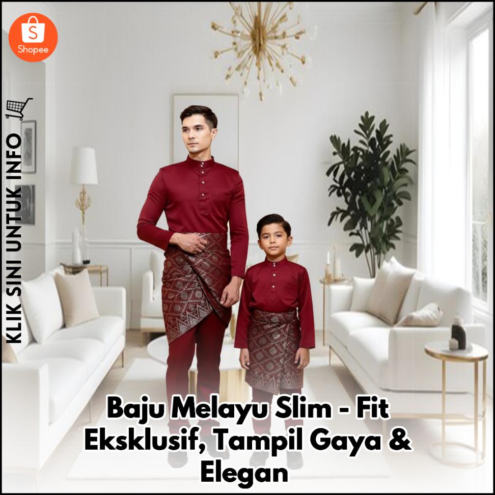 Baju Melayu Slim-Fit Eksklusif Sutera Mutiara