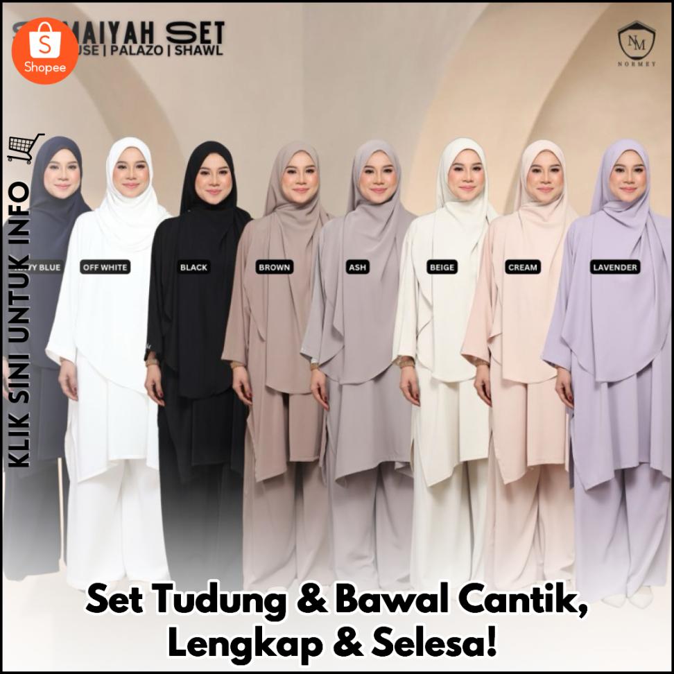Set Tudung & Bawal Cantik, Lengkap & Selesa!