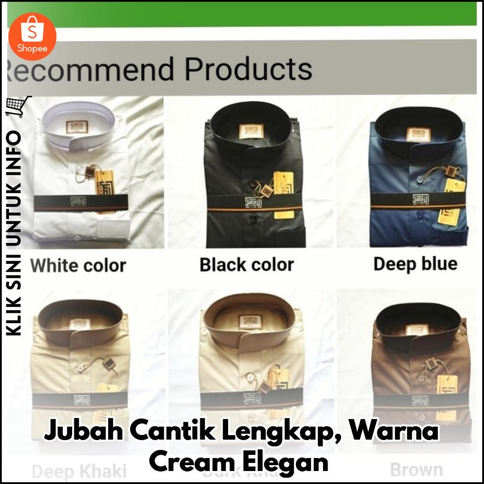 Jubah Cantik Lengkap, Warna Cream Elegan