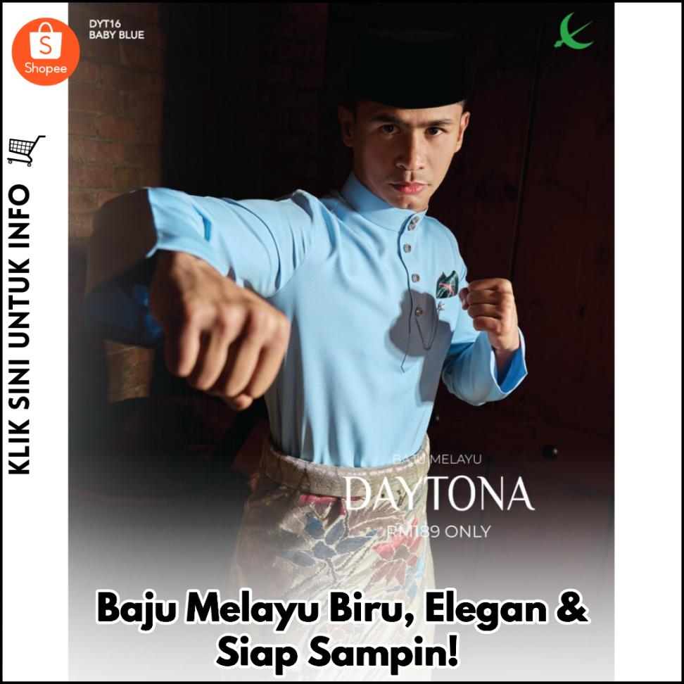 Baju Melayu Biru, Elegan & Siap Sampin!