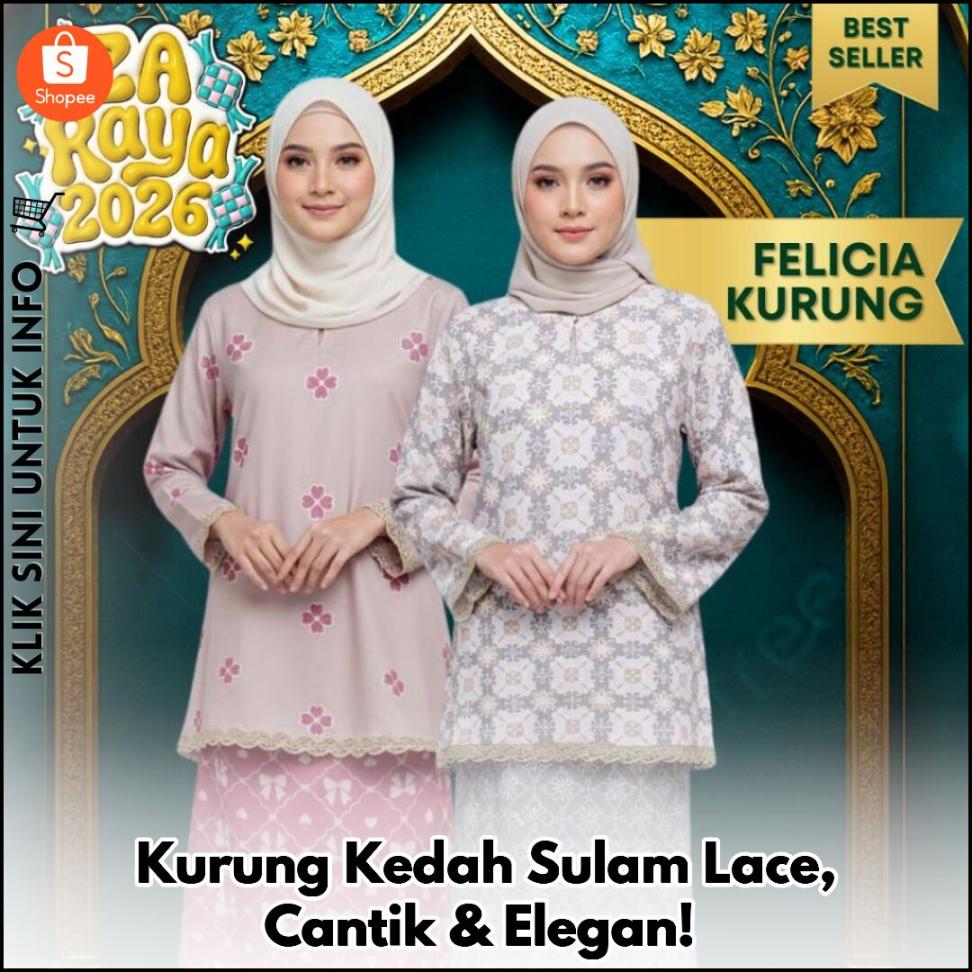 Kurung Kedah Sulam Lace, Cantik & Elegan!