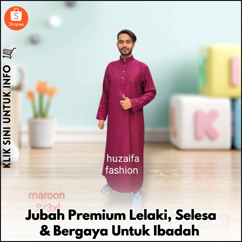 Jubah Premium Lelaki, Selesa & Bergaya Untuk Ibadah