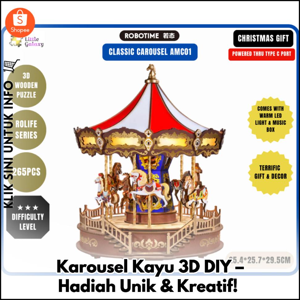 Karousel Kayu 3D DIY – Hadiah Unik & Kreatif!