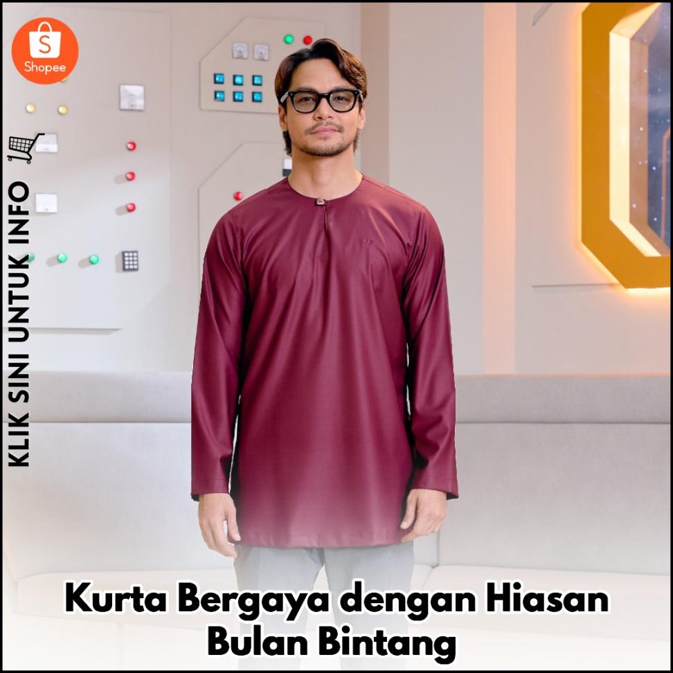 Kurta Bergaya dengan Hiasan Bulan Bintang