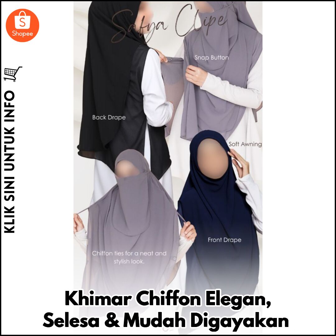 Khimar Chiffon Elegan, Selesa & Mudah Digayakan