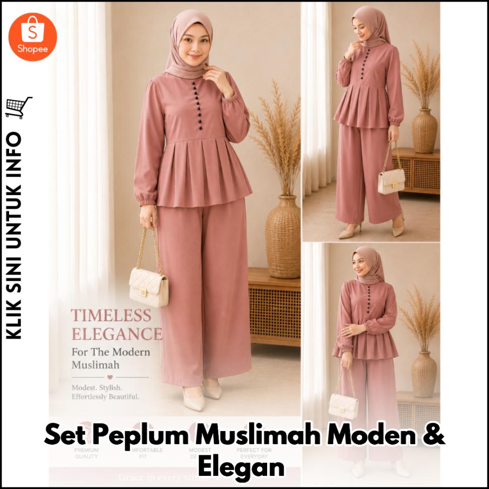 Set Peplum Muslimah Moden & Elegan