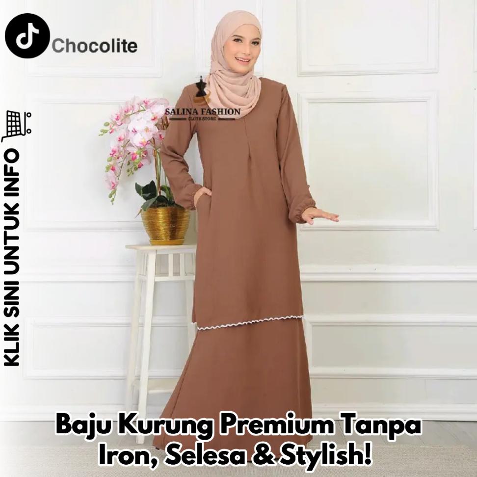 Baju Kurung Premium Tanpa Iron, Selesa & Stylish!