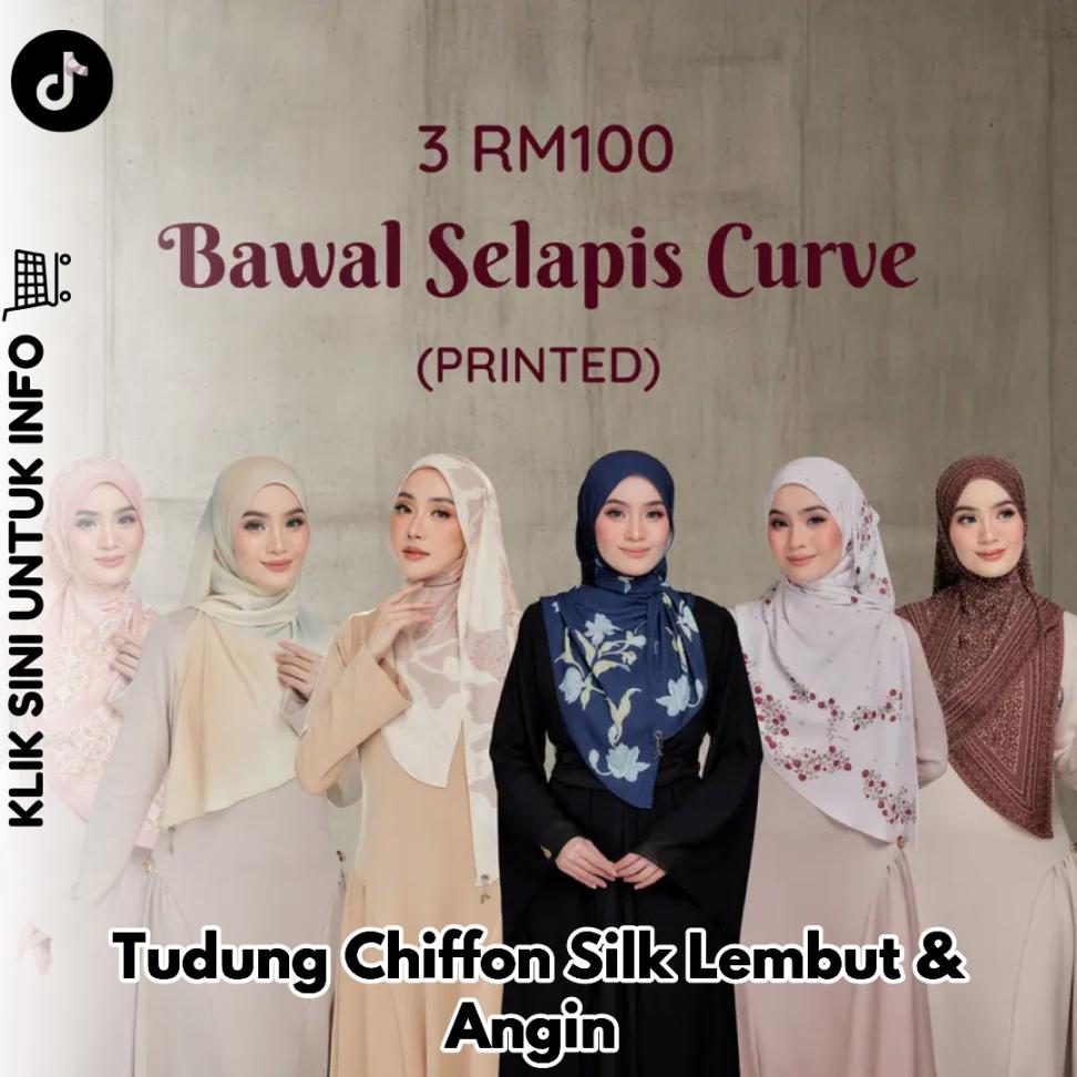Tudung Chiffon Silk Lembut & Angin