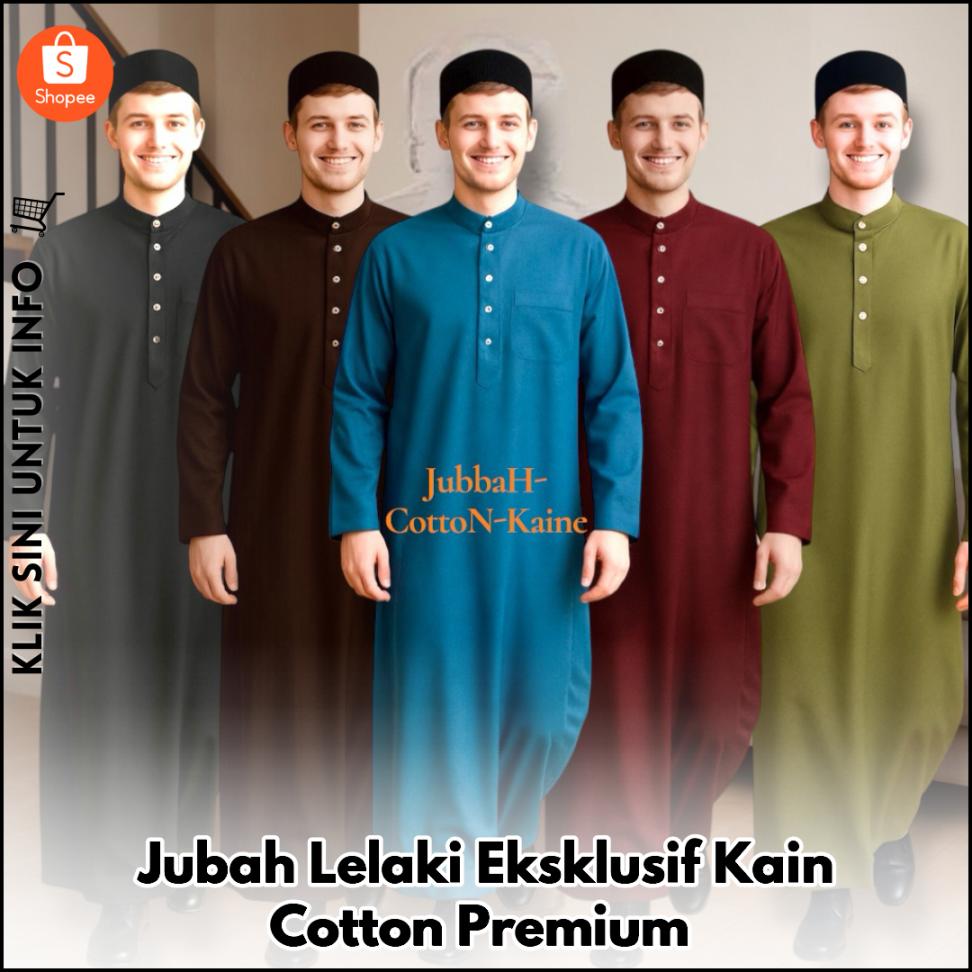 Jubah Lelaki Eksklusif Kain Cotton Premium