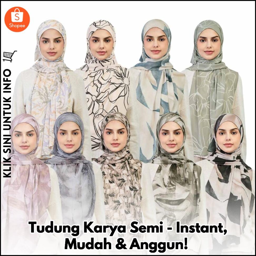 Tudung Karya Semi-Instant, Mudah & Anggun!