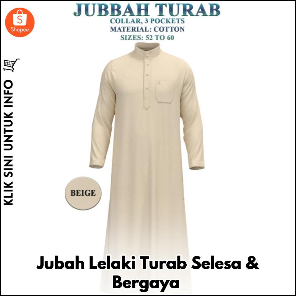 Jubah Lelaki Turab Selesa, 6 Warna Pilihan
