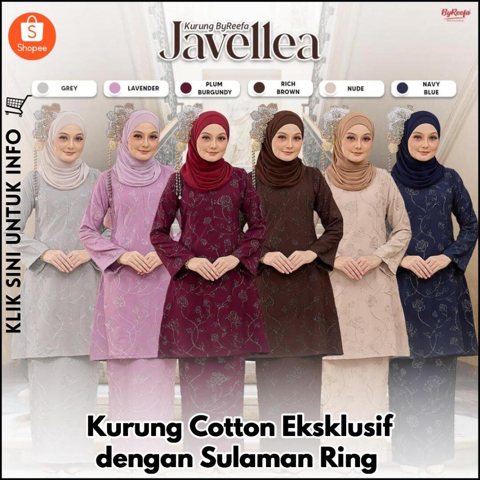 Kurung Cotton Eksklusif dengan Sulaman Ring