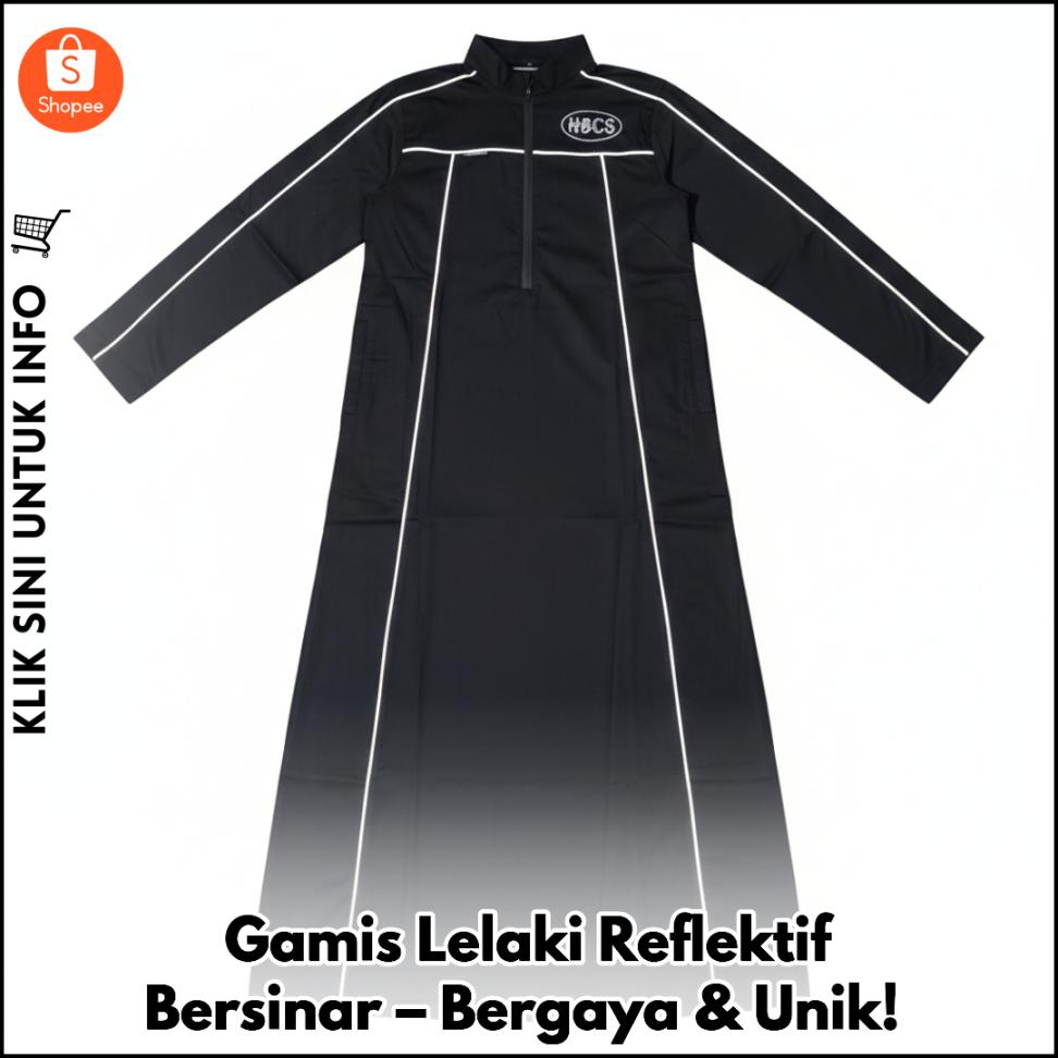 Gamis Lelaki Reflektif Bersinar – Bergaya & Unik!