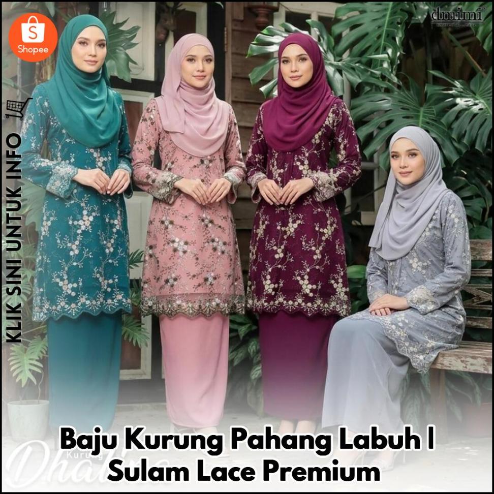 Baju Kurung Pahang Labuh | Sulam Lace Premium