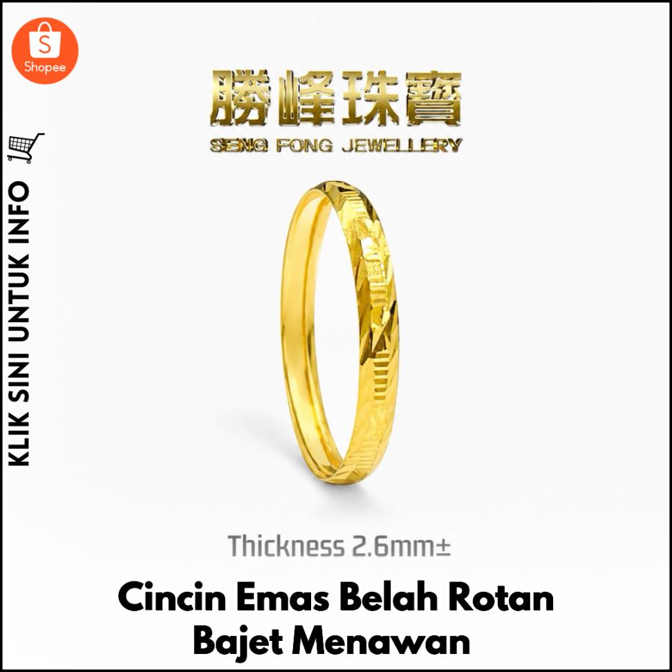 Cincin Emas Belah Rotan Bajet Menawan