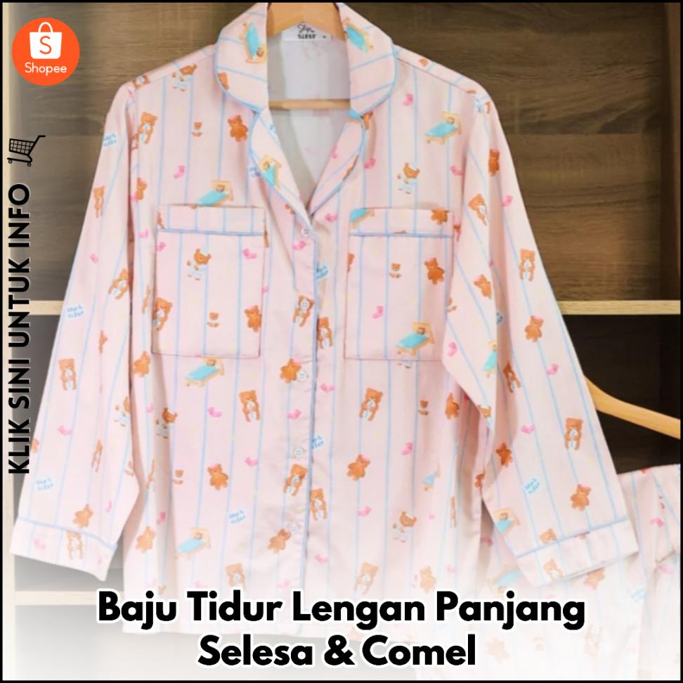 Baju Tidur Lengan Panjang Selesa & Comel