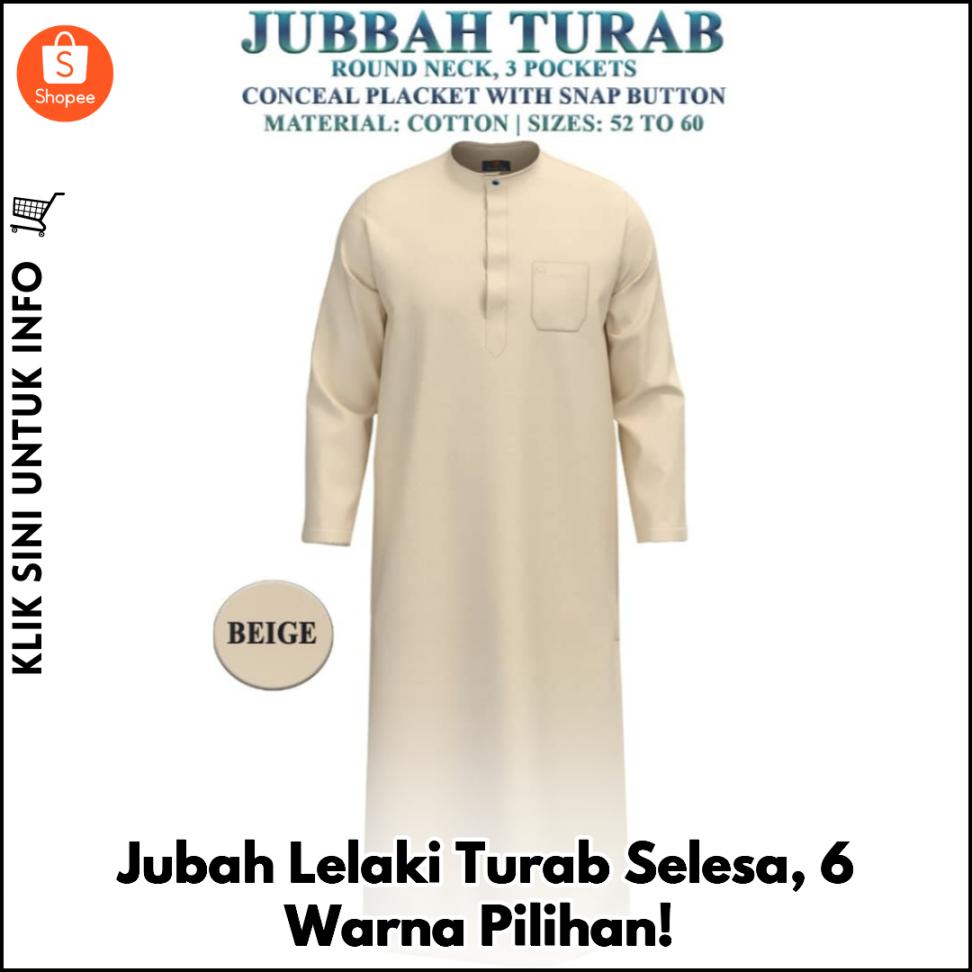 Jubah Lelaki Turab Selesa, 6 Warna Pilihan!