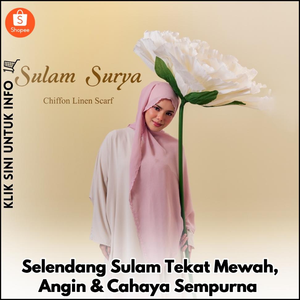 Selendang Sulam Tekat Mewah, Angin & Cahaya Sempurna