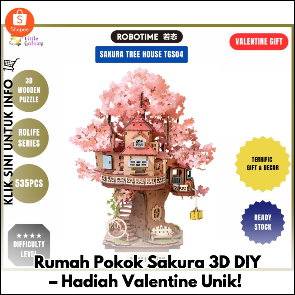 Rumah Pokok Sakura 3D DIY – Hadiah Valentine Unik!