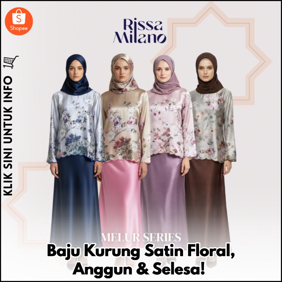 Baju Kurung Satin Floral, Anggun & Selesa!