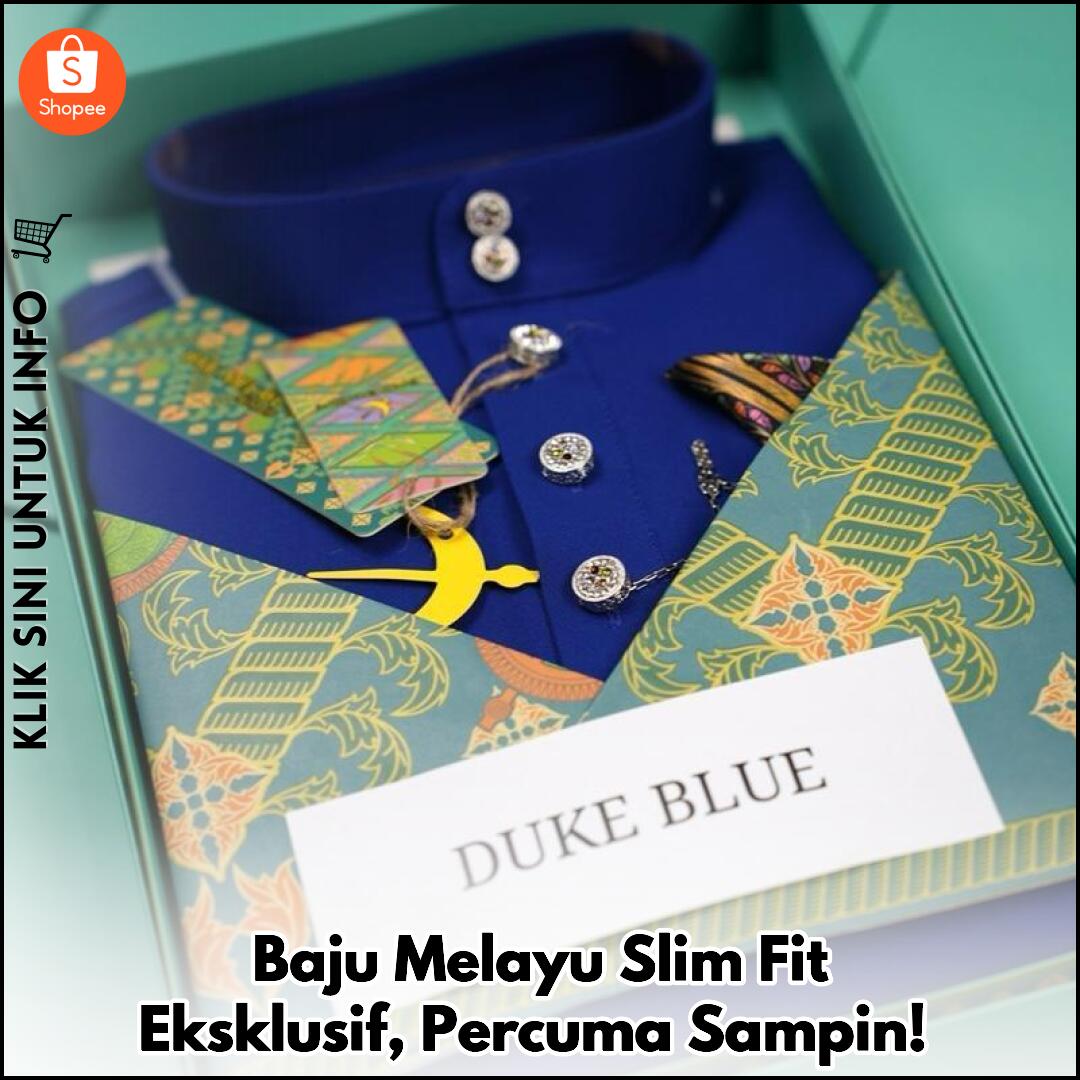 Baju Melayu Slim Fit Eksklusif, Percuma Sampin!