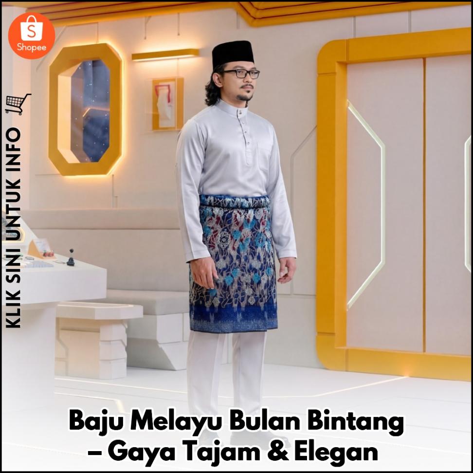Baju Melayu Bulan Bintang – Gaya Tajam & Elegan